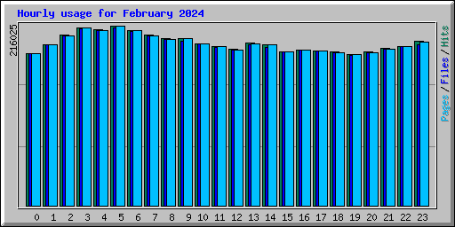 Hourly usage for February 2024